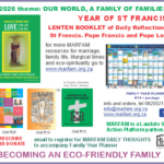 LENT AND FAMILY CELEBRATIONS YEAR OF ST FRANCIS.