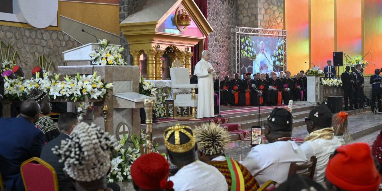 EASTERTIME YEAR OF ST FRANCIS.  GOD AND FAMILY WITH POPE LEO IN CAMEROON